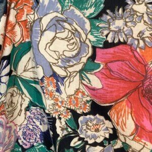 3/$15 Oversized Painterly Woven Cotton Batiste Square Floral Scarf Wrap Shawl